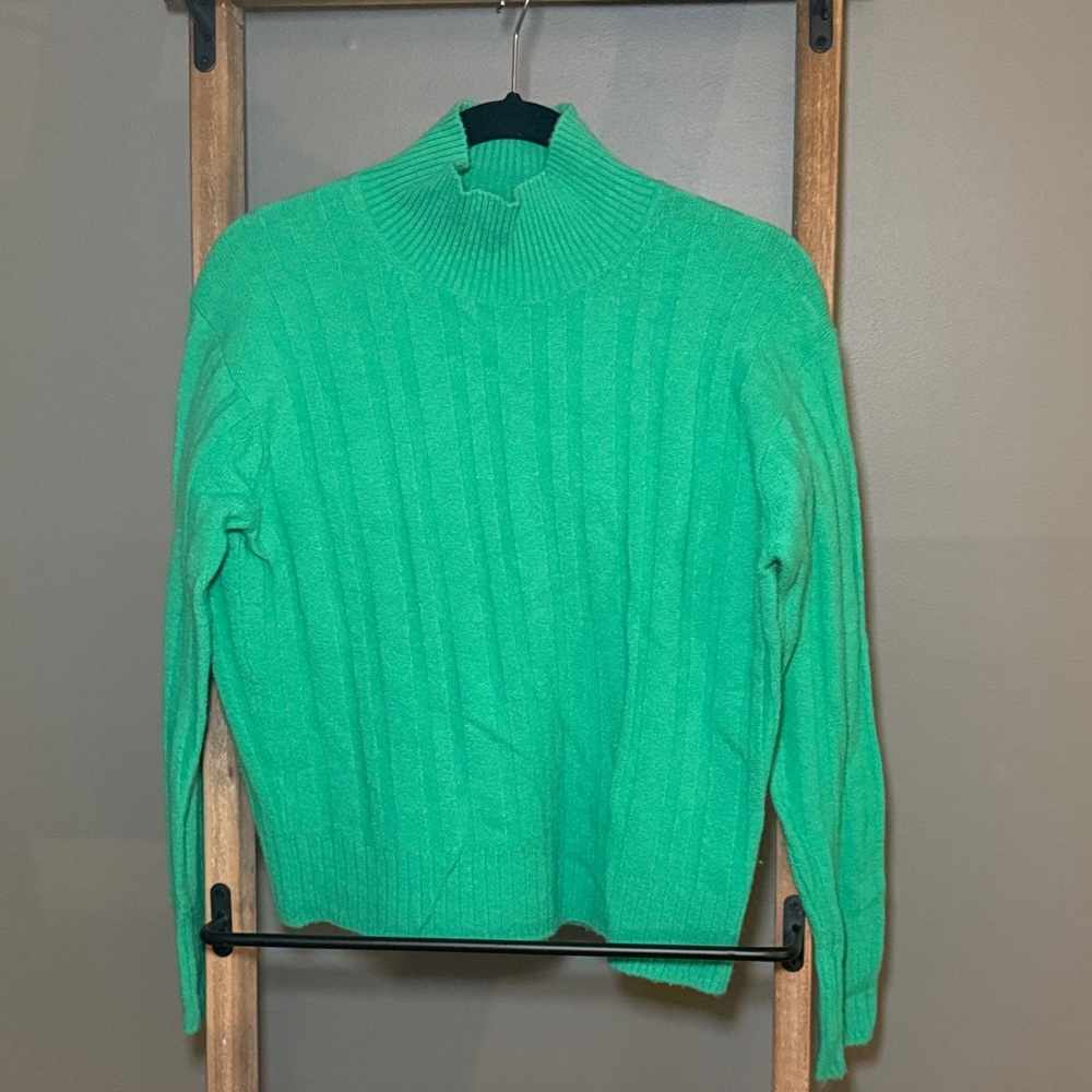 J. Crew Vibrant Green Ribbed Sweater